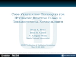 Code-verification techniques for hypersonic reacting flows in thermochemical nonequilibrium