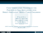 Code-Verification Techniques for Particle-in-Cell Simulations with DSMC Collisions