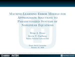 Machine-learning error models for approximate solutions to parameterized systems of nonlinear equations