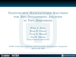 Nonintrusive Manufactured Solutions for Non-Decomposing Ablation in Two Dimensions