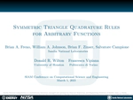 Symmetric Triangle Quadrature Rules for Arbitrary Functions